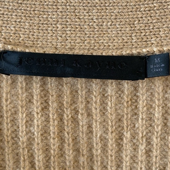 Jenni Kayne Cashmere V Neck Tan Cardigan Sweater relaxed fit over size sweater - Picture 10 of 10
